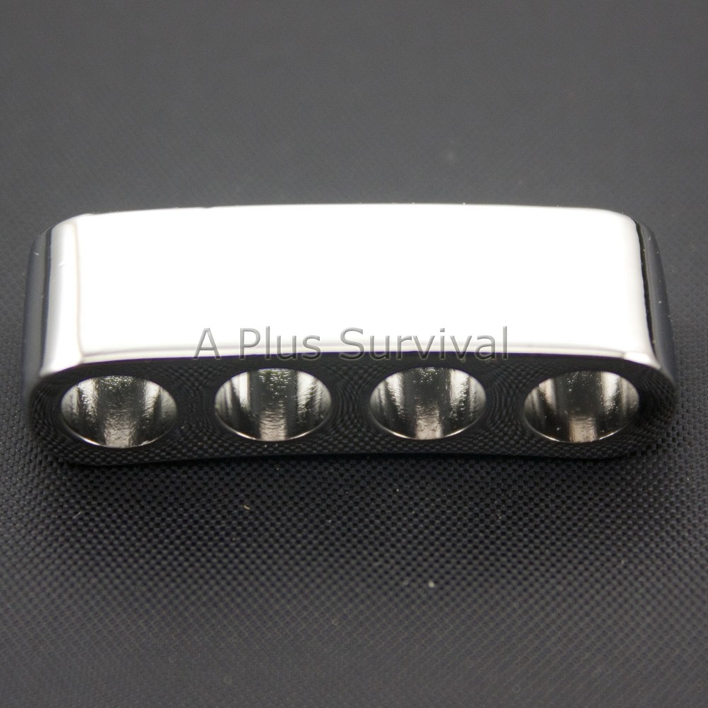 10 Pack of Silver Shackle Adjuster Bar with 4 Holes Paracord Bracelet Gun Sling