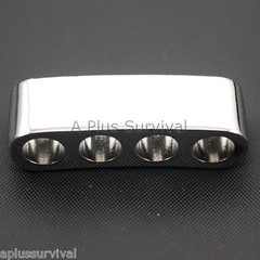 10 Pack of Silver Shackle Adjuster Bar with 4 Holes Paracord Bracelet Gun Sling