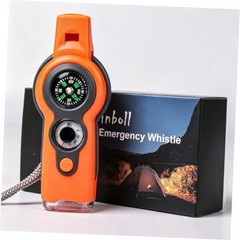 Emergency Survival Function Whistle, Outdoor Multifunctional Tool Safety Orange