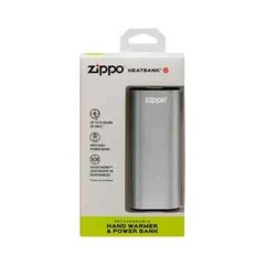 Zippo Silver Heatbank 6, Rechargeable Hand Warmer, I22, NEW!
