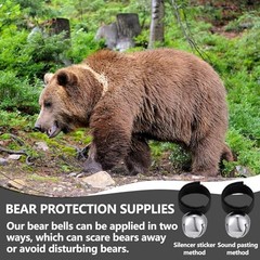 Gemscream 4 Sets Bear Bells with Whistle for Hiker, Loud Bear Bell with Silver