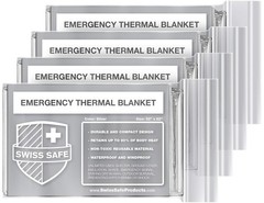Swiss Safe Emergency Mylar Thermal Blankets – 25 Pack – Waterproof & Lightweight