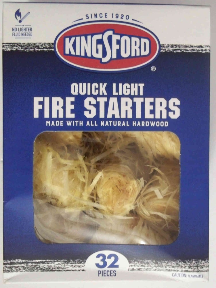 Kingsford 32 Pieces Quick Light Fire Starters for Charcoal & Firewood-Combo Ship