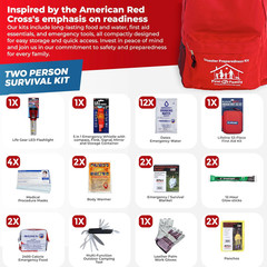 All-in-one-2 Person Emergency Survival Backpack Kit | Hurricane,BugOut Bag