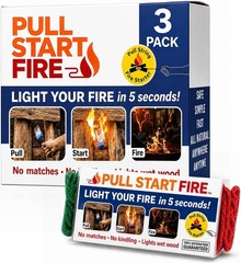 Pull String Fire Starter No Matches Required Lights Wet Wood Chimney Starter