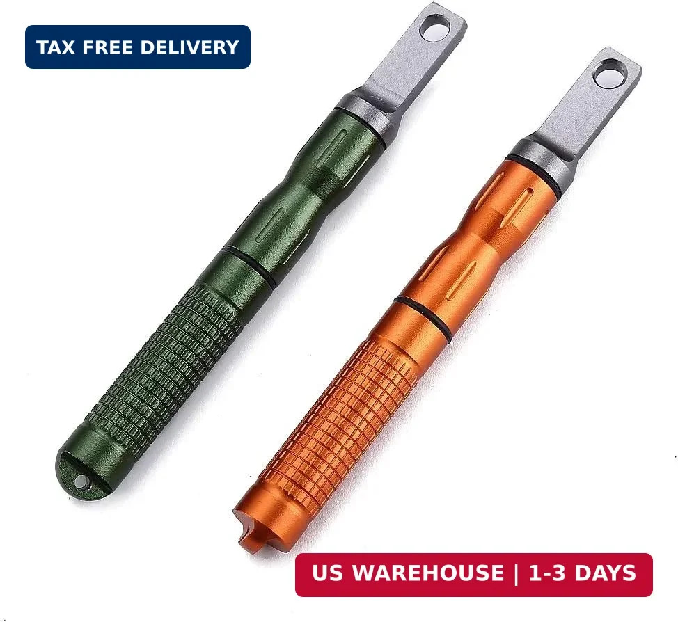 2PCS Compact Fire Starter with Scraper Striker, Replaceable Threaded Ferro Rod F