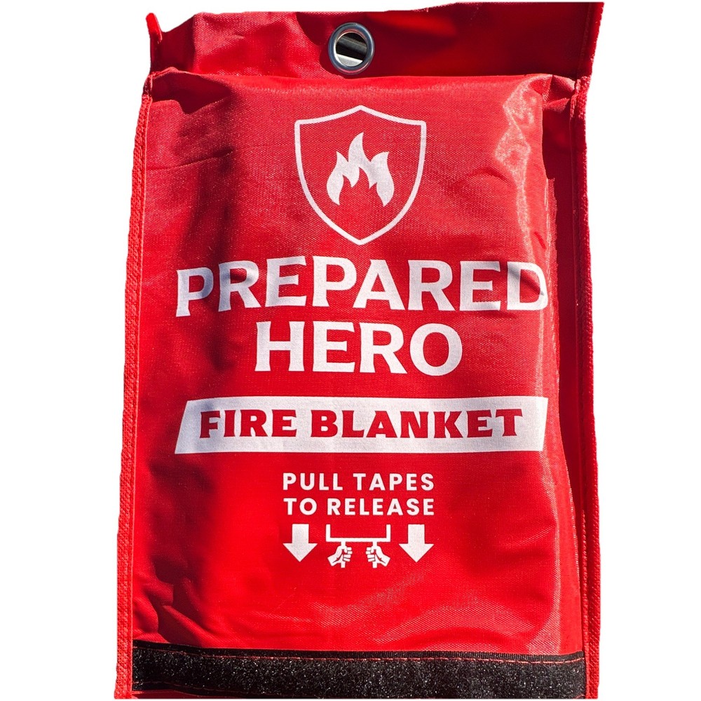 Prepared Hero Fire Blanket 39×39 Emergency Fiberglass Fire Suppression New