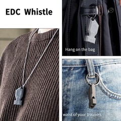 TISUR Titanium Emergency Whistle,EDC Safety Whistles Necklace Loud up to 120d…