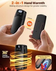 Electric Hand Warmers Rechargeable – LED Display Hand Warmers with 5 Black