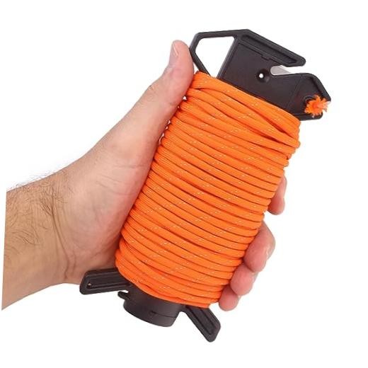 Ready Rope Reflective 550 Paracord 100 Feet 7-String Core Nylon Neon Orange