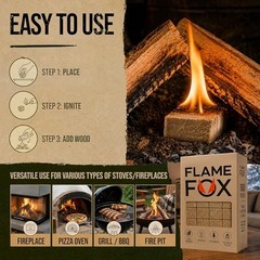 FlameFox Fire Starter Cubes pcs – Quick Natural Fire Starters for 160