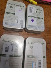KIKKERLAND (2) 19 PC+(2)25 PC LOT Outdoor Reusable Tin Wilderness First Aid Kit