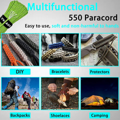 VVAAGG Reflective Paracord Rope 100FT, 7 Strand Nylon Para Cord Lanyard Utility