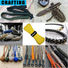 Paracord Nylon Rope Yellow 100ft with 7-Strand Core, 10 Colors and 50/100/200 ft