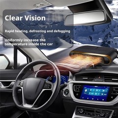 12V Car Heater And Fan, 360° Defrost, Dual Mode, Cigarette Lighter Power