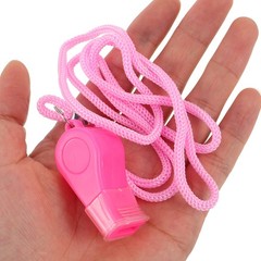 6 Pcs New Years Eve Party Whistles Pink Loud 120db Plastic with Lanyard Sports