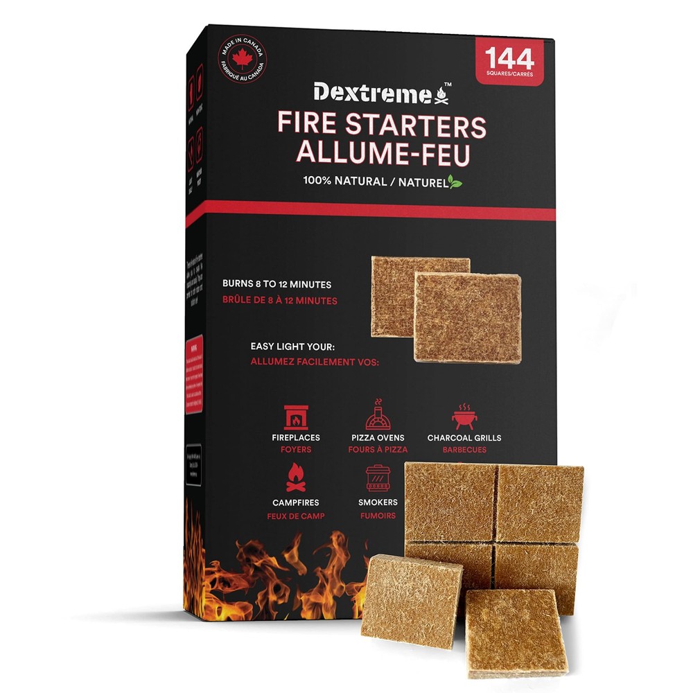 Dextreme Fire Starter Pack of 144/48 Natural Starters Cubes 144 Squares