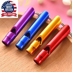 4 Pieces/Set of Aluminum Alloy Small Whistle Keychain Outdoor Survival Camping E