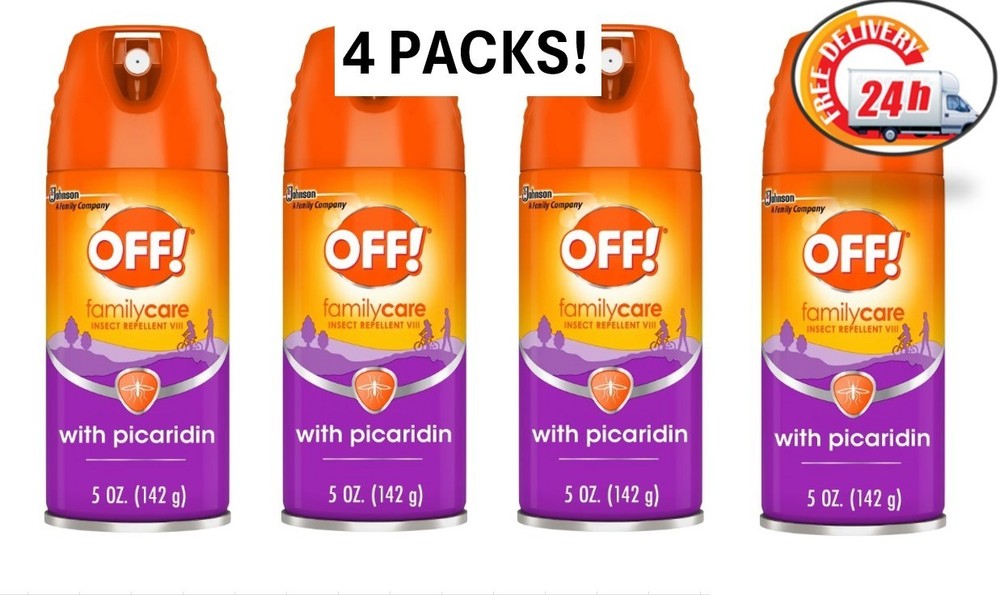 4pk OFF! Family Care Insect Repellent VIII Picaridin Spray Deet-Free 5 oz
