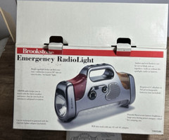 Brookstone Emergency Radio & Dual Light Battery or Plug-In Emergency Lantern