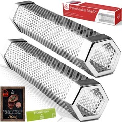 Premium Pellet Smoker Tube 12″ Set of 2 5 Hours of Billowing Smoke