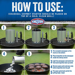 Compact Charcoal Chimney Starter for Grills and Bbqs, Dimensions 8.1 X 5.7 X 10
