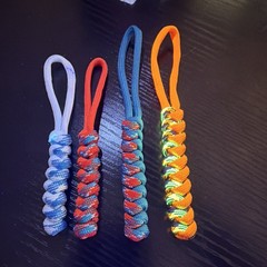 Braided Paracord Zipper Pull Loop Lanyards, 4 Pack Multicolor Nylon 3in