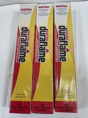 Duraflame Long Stem Matches 50 Total 11″ Inches Strike on Box-LOT OF 3 BOXES