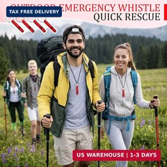 Frienda Emergency Whistle with Keychain, Aluminum Emergency Survival Whistle for