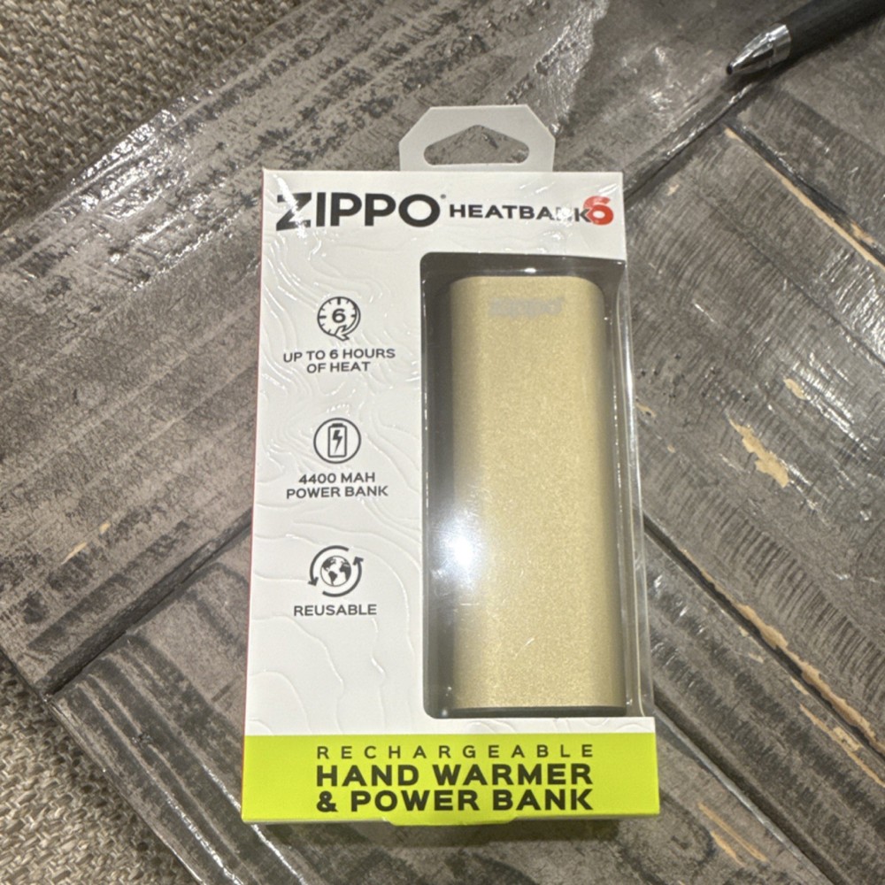 Zippo HeatBank 6 Rechargeable Hand Warmer Power Bank Gold Model Z4A20 MPN 40648