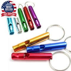 4 Pieces/Set of Aluminum Alloy Small Whistle Keychain Outdoor Survival Camping E