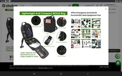 47 pieces outdoor survival kit, includes handy black nylon compartment hiking