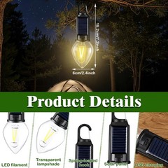 4 Pcs Solar Mosquito Repellent Camping Lantern with Yellow Light, Mosquito-re…