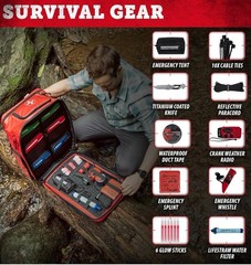 Surviveware 72-Hour Emergency Preparedness Survival Backpack, Stocked For 2