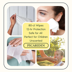 Zone Protects Picaridin Unscented Insect Repellent Wipes