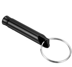 2x Emergency Outdoor Metal EDC Safety Whistles with Keyring, Black, Ships Free.