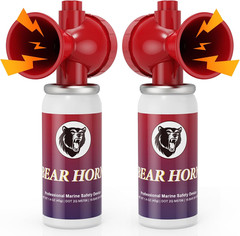 2 Pack Bear Horn, 122Db Loud Bear Horns to Scare Bear, Handheld Air Horn with Ea