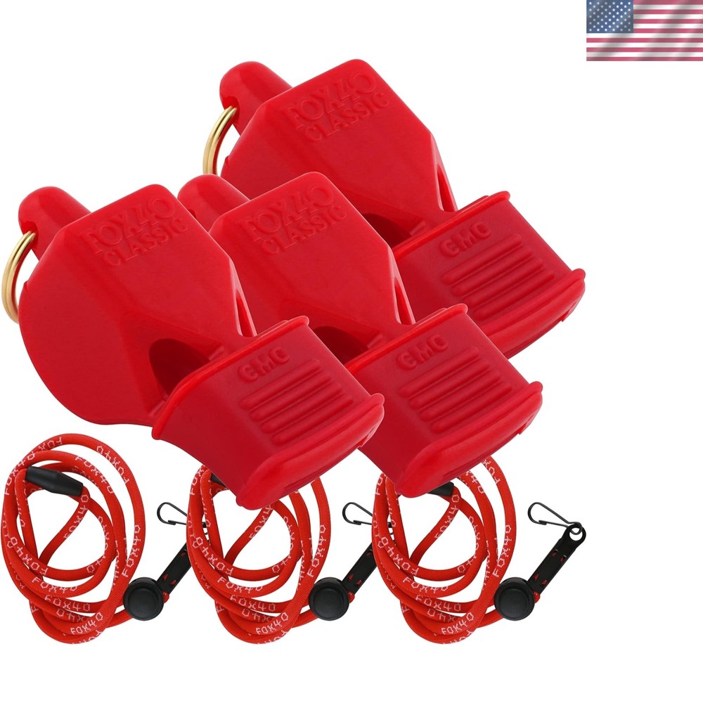 Ultimate 3-Pack CMG Whistles with Breakaway Lanyard – Loud 115dB Safety Gear