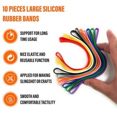 Large Rubber Bands Heavy Duty – Thick Wide Strong Extra 10-Pack, Multicolor