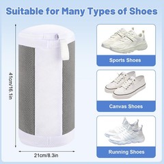 Shoe Washing Machine Bags, 2 PCS Bag for 16 x 8 Inch, Grey+White