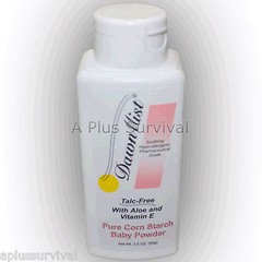 Corn Starch Baby Powder Talc-Free 3.5 oz Aloe Vitamin E First Aid Survival Kits