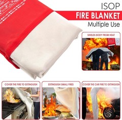 Isop Fireproof Blanket Large 70 78 Inches Pack Of 2 Emergency Fire Blanket