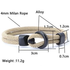 Fashion Men Paracord Rope Bracelet 2 Layer Outdoor Camping Survival Gift for Him