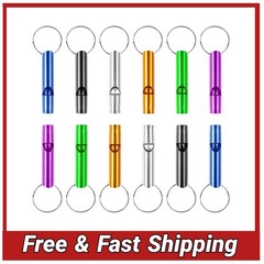 12 Pack Emergency Whistle Keychain Bulk Extra Loud Survival Safety Camping Hikin