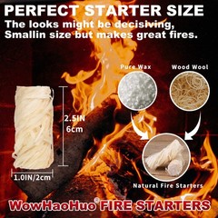 WowHaoHuo 100Pcs Fire Starters for Fireplace,Grill & BBQ,Campfires, Yellow