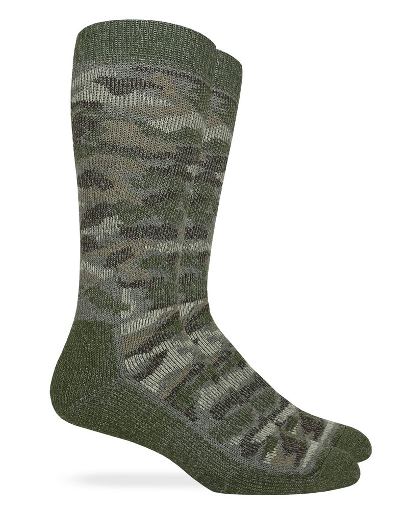 Realtree Men’s Camo Merino Wool Blend Select Socks, Green Medium,