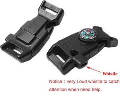 5/8″ Compass Whistle Buckle Plastic Paracord Bracelet Outdoor Camping Em