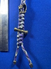 paracord keychain. bag, purse, backpack, jacket zipper pull. Brass Eagle. B11