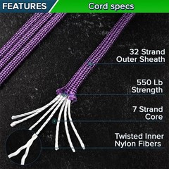 550 Paracord – 200+ Colors – Hanks from 10-100 Feet and Spools of 1000 Feet –…