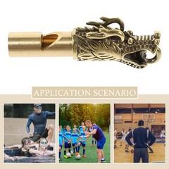 Brass Dragon Whistles Dragon Head Keychian Portable Emergency and Signal Whis…